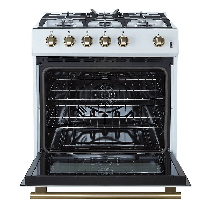 5.0 Cu. Ft. Leonardo Espresso White Slide-In Gas Range