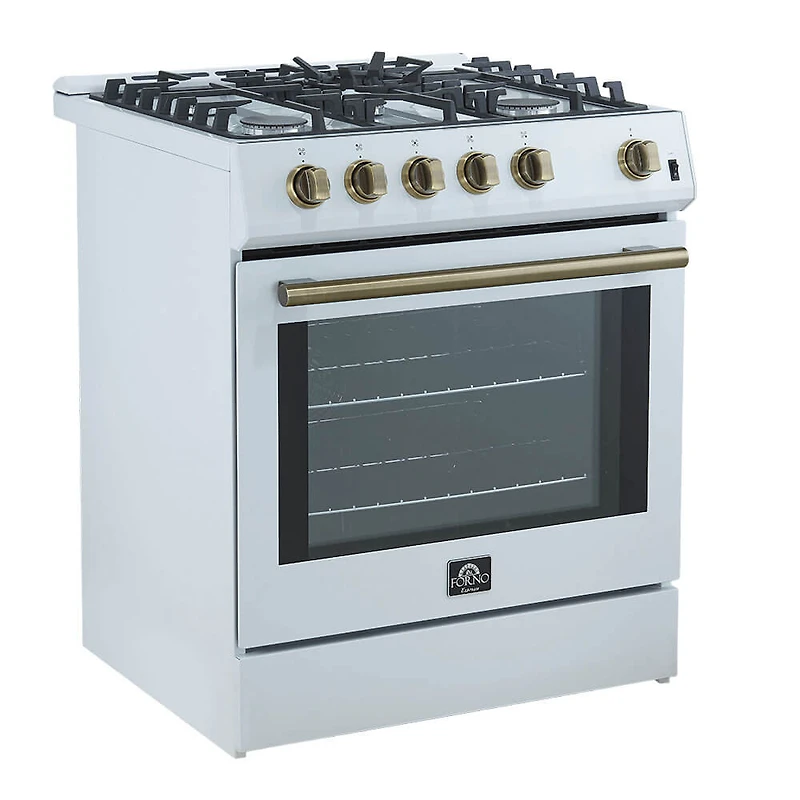 5.0 Cu. Ft. Leonardo Espresso White Slide-In Gas Range