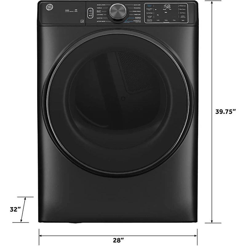 7.8 Cu. Ft. Carbon Graphite Front Load Smart Electric Dryer