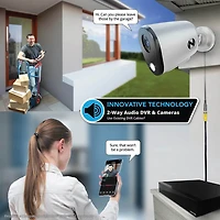 Wired 2K Deterrence Cameras with 2-Way Audio - 2 Pack