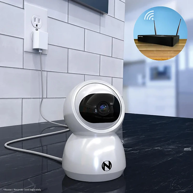 Indoor Wi-Fi Plug In 3 MP Tilt Camera with 2-Way Audio