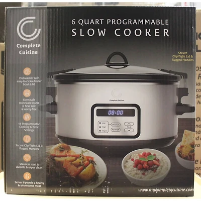 6.0 Quart Programmable Stainless Steel Slow Cooker