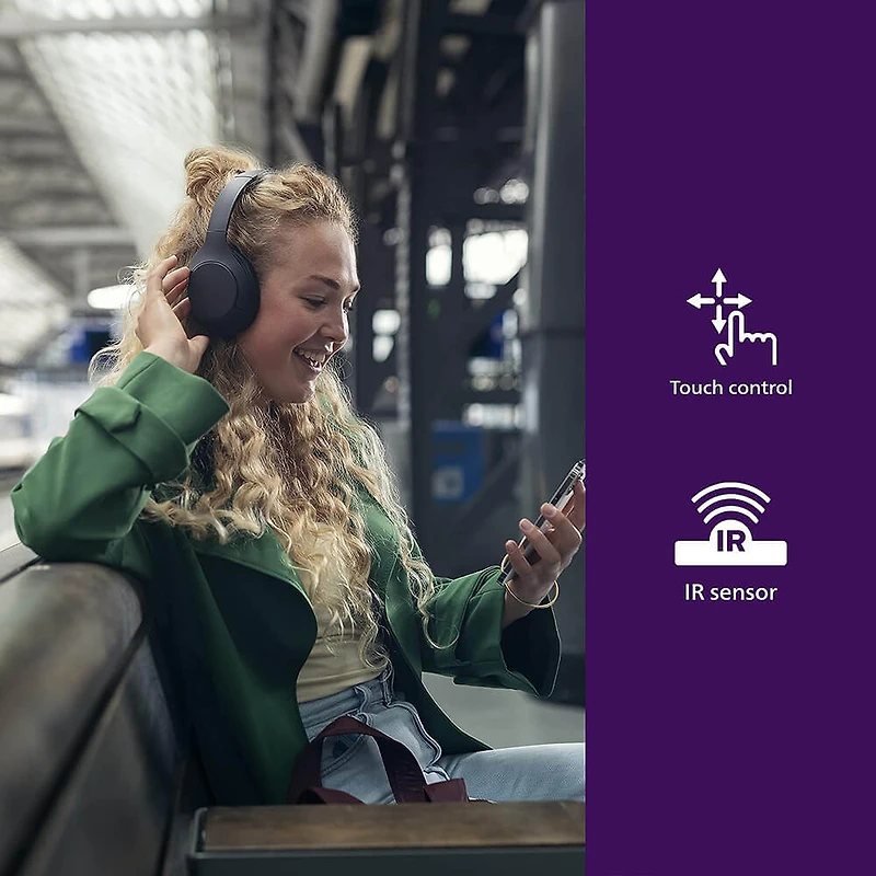 Wireless Noise-Cancelling On-Ear Headphones - Black - OPEN BOX