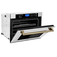 30 inch Stainless Steel Electric Wall Oven with Champagne Bronze Accents - OPEN BOX