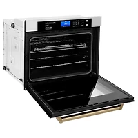 30 inch Stainless Steel Electric Wall Oven with Champagne Bronze Accents - OPEN BOX