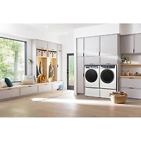 8 Cu. ft. White Front Load Perfect Steam Gas Dryer