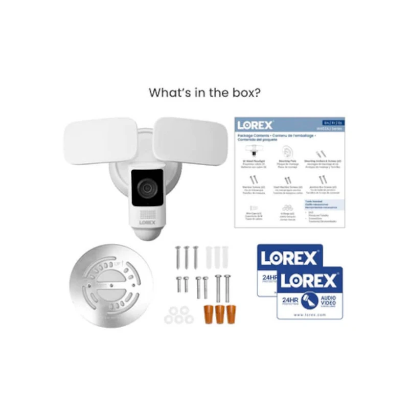 1440p Wired Floodlight Indoor/Outdoor Security Camera - OPEN BOX