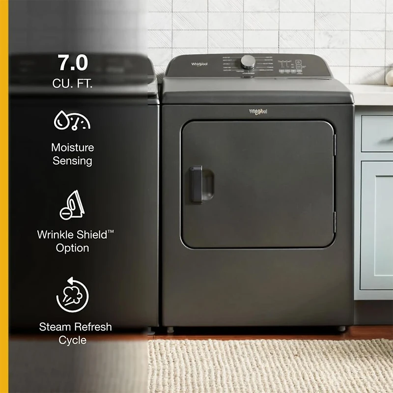7.0 Cu. Ft. Volcano Black Top Load High Efficiency Electric Dryer