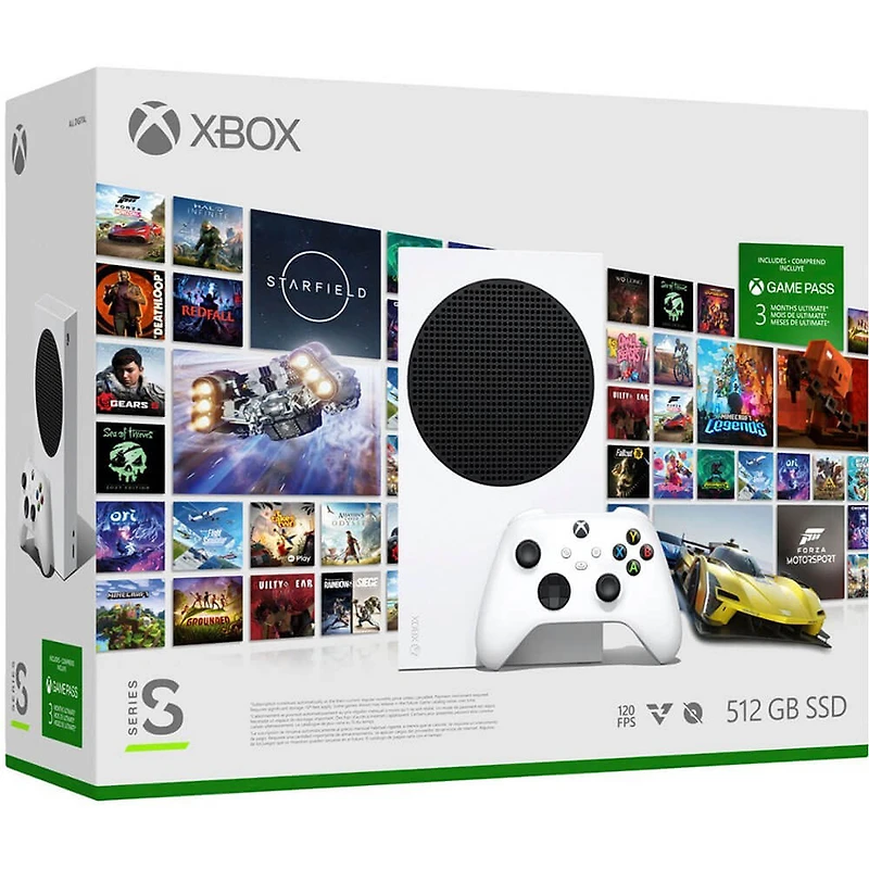 Xbox Series S 512GB All-Digital Starter Bundle Console with Xbox Game Pass (Disc-Free Gaming) - White