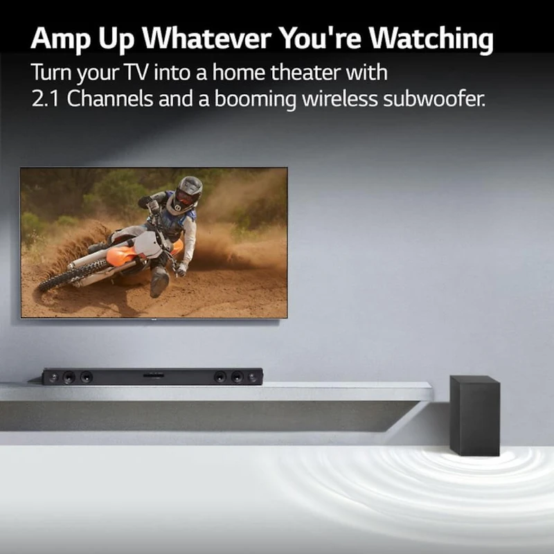 2.1 Channel Soundbar with Wireless Subwoofer