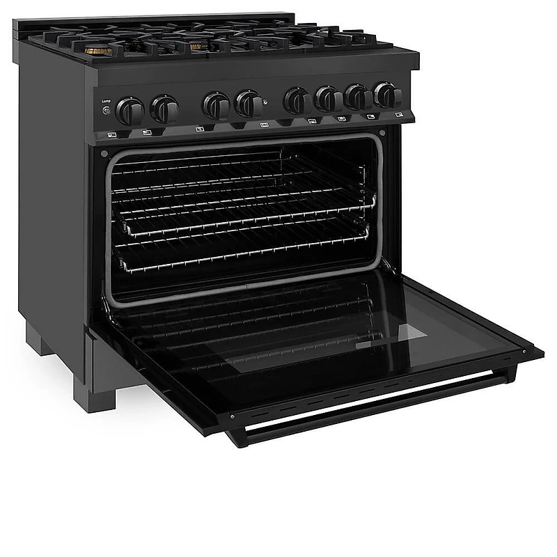 4.6 Cu. Ft. Black Stainless Steel Freestanding Dual Fuel Gas Range