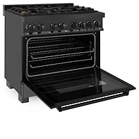 4.6 Cu. Ft. Black Stainless Steel Freestanding Dual Fuel Gas Range