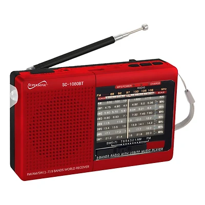 Portable AM/FM Radio - Red