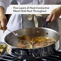 5-Ply Clad Stainless Steel Cookware Induction Pots and Pans Set, 10-Piece, Polished Stainless Steel