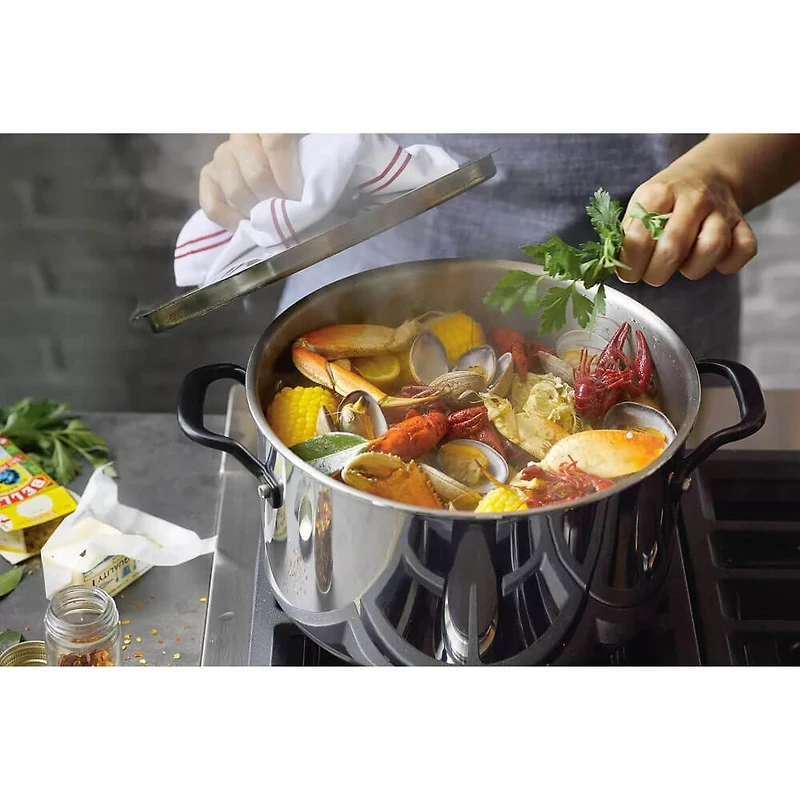 5-Ply Clad Stainless Steel Stockpot with Lid, 8-Quart, Polished Stainless Steel