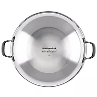  5-Ply Clad Stainless Steel Induction Wok, 15 inch, Polished Stainless Steel