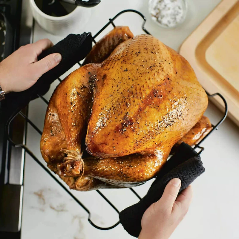 13 inch x 15.75 inch Hard Anodized Induction Roaster with Nonstick Rack