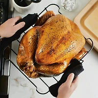 13 inch x 15.75 inch Hard Anodized Induction Roaster with Nonstick Rack