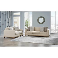 Parklynn Stationary Fabric Loveseat - Beige - OPEN BOX