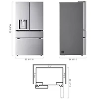 28.6 Cu. Ft. Stainless Steel 4-Door French Door Smart Refrigerator - OPEN BOX