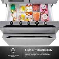 28.6 Cu. Ft. Stainless Steel 4-Door French Door Smart Refrigerator - OPEN BOX