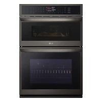 30 inch Black Stainless Steel Electric Wall Oven and Microwave Combination
