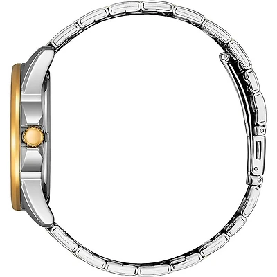 Quartz Mens Watch - Two Tone Gold/Silver Dial