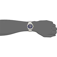 Quartz Mens Watch - Two Tone Stainless/Blue Dial