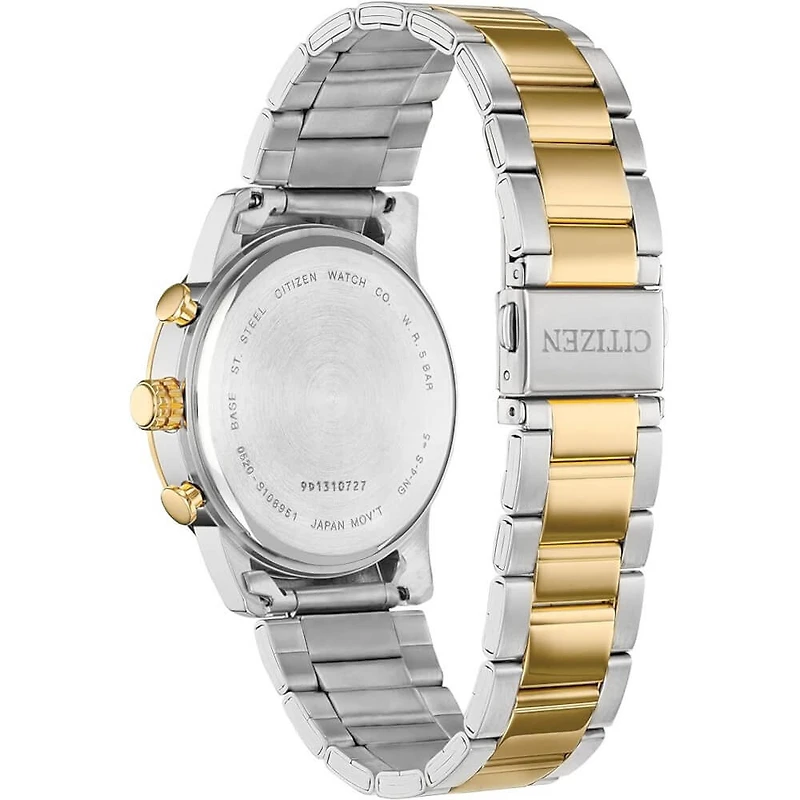 Quartz Mens Watch - Two Tone Black/Gold Dial