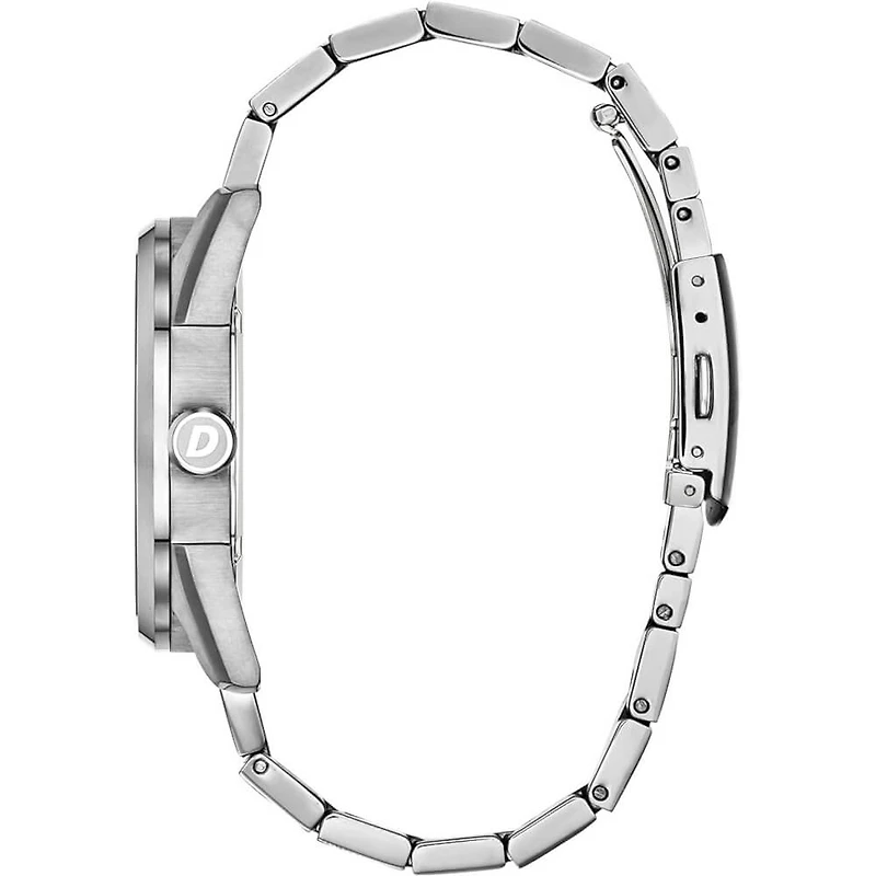 Eco Drive Mens Watch - Silver Band with Silver Dial