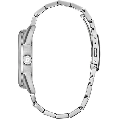 Eco Drive Mens Watch - Silver Band with Silver Dial