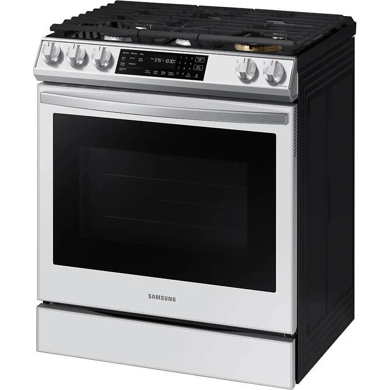 6.0 Cu. Ft. Bespoke White Glass Slide-In Gas Range - OPEN BOX