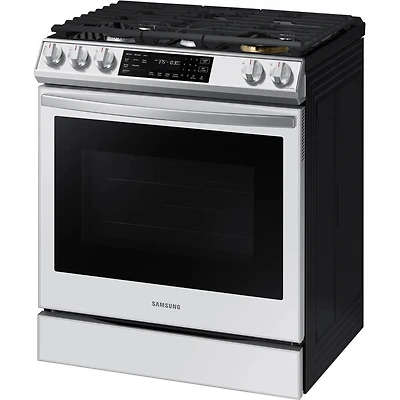 6.0 Cu. Ft. Bespoke White Glass Slide-In Gas Range - OPEN BOX