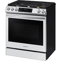 6.0 Cu. Ft. Bespoke White Glass Slide-In Gas Range - OPEN BOX