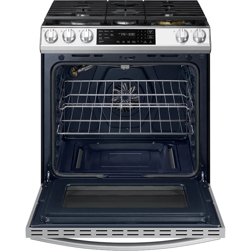 6.0 Cu. Ft. Bespoke White Glass Slide-In Gas Range - OPEN BOX