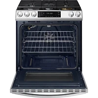 6.0 Cu. Ft. Bespoke White Glass Slide-In Gas Range - OPEN BOX