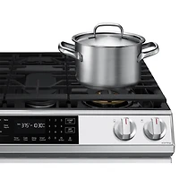 6.0 Cu. Ft. Bespoke White Glass Slide-In Gas Range - OPEN BOX