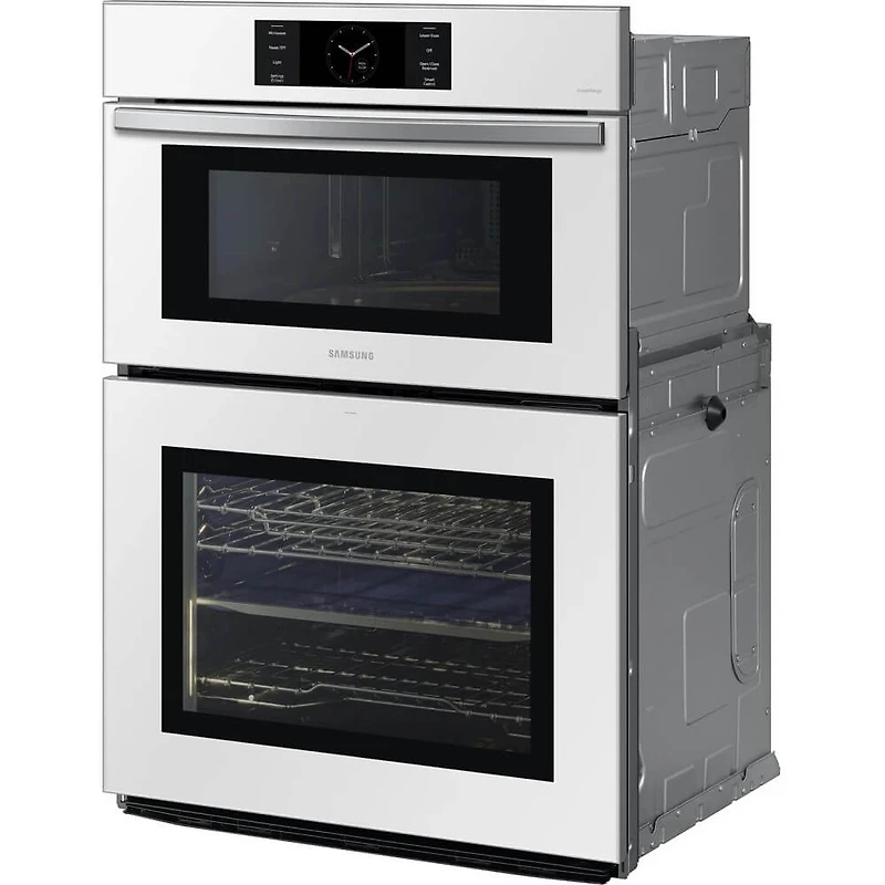 30 inch White Glass Double Electric Wall Oven