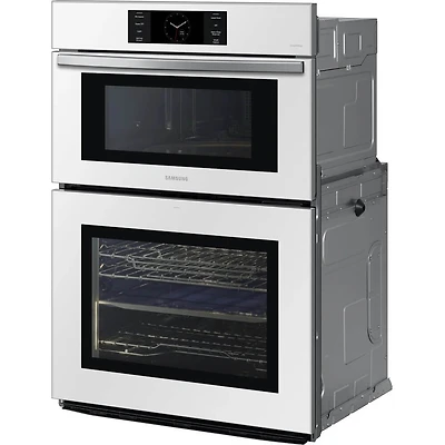 30 inch White Glass Double Electric Wall Oven