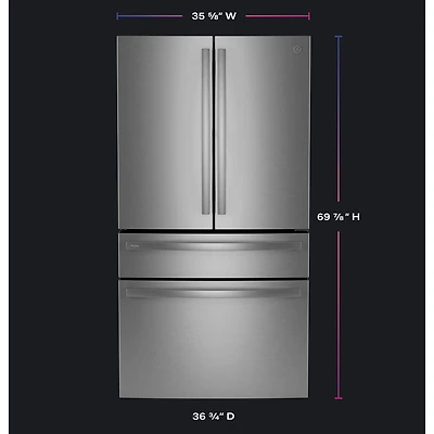 28.7 Cu. Ft. Stainless Steel 4-Door French Door Refrigerator