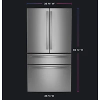 28.7 Cu. Ft. Stainless Steel 4-Door French Door Refrigerator