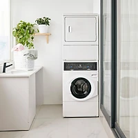 Stacked White Washer and Gas Dryer Combo