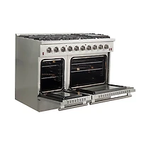 6.58 Cu. Ft. Stainless Steel Freestanding Double Gas Convection Range