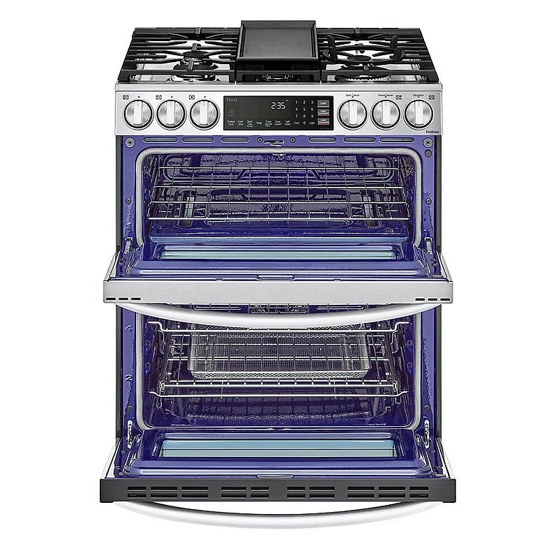 6.9 Cu. Ft. Stainless Steel Slide-In Double Gas Convection Range