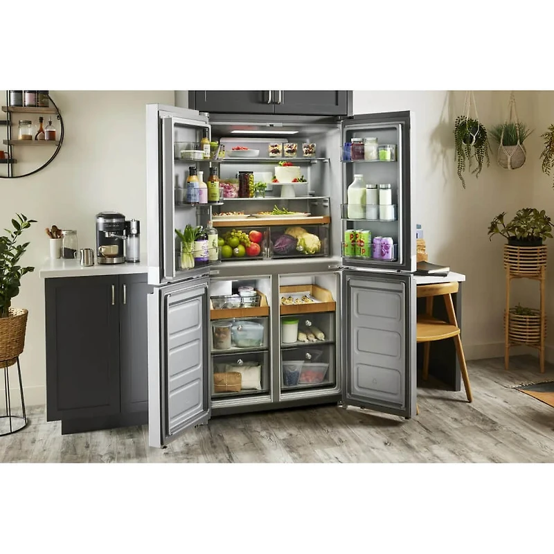 19.4 Cu. Ft. Stainless Steel Counter-Depth 4-Door French Door Refrigerator