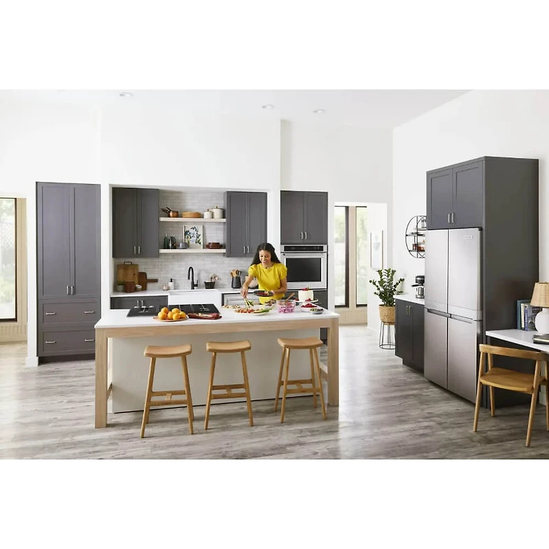 19.4 Cu. Ft. Stainless Steel Counter-Depth 4-Door French Door Refrigerator