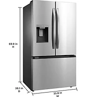 29.3 Cu. Ft. Stainless Steel Standard-Depth French Door Bottom Freezer Refrigerator - OPEN BOX