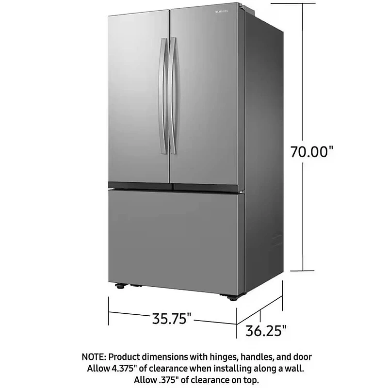 32 Cu. Ft. Stainless Steel 3-Door French Door Smart Refrigerator