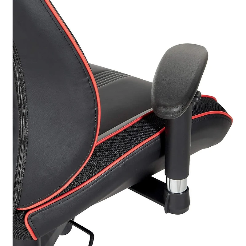 BOA II Ergonomic Adjustable Racing Style Gaming Chair - Black with Red Accents - OPEN BOX