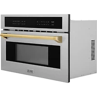 30 inch DuraSnow Stainless Steel with Gold Accents Built-In Microwave Oven
